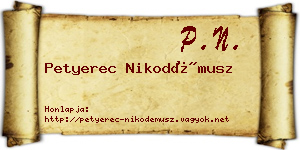 Petyerec Nikodémusz névjegykártya